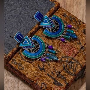 1pair Enamel Earrings, Random Bead Color